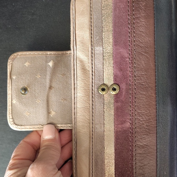 Fossil Leather Wallet Multicolor Lots of Pockets Zip Around - Picture 11 of 11
